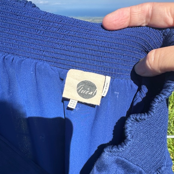 Anthropologie Floreat Baripada embroidered blue high-low maxi skirt large 16 - Picture 8 of 8